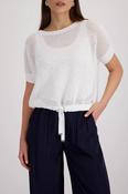Sequin Drawstring Top - Off White image