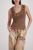 Frill Neck Top - Mocca image