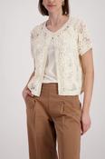 Lace Short Sleeve Cardigan - Marble