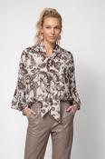 Blouse with Floral Pattern - Taupe Pattern image