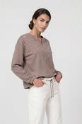 Sweater with Pearl Detail - Taupe image
