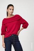 Off Shoulder Sweater - Red Dahlia image