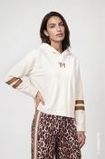 Emblem Sweater with Hood - Antique White