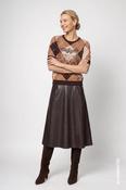 Short Sleeve Sweater - Black Coffee Pattern