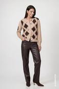 Diamond Print Jacket - Cappuccino Melange Pattern