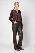 Blouse with Lace Trim - Black Coffee