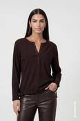 Blouse with Drawstring - Black Coffee image