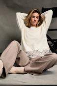 Lace Hem Sweater - Antique White image