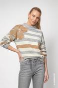 Stripe Sweater - Light Grey Melange image