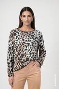 Leopard Print Sweater - Dark Grey Melange Pattern image
