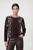 Leopard Print Sweater - Black Coffee Pattern