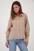Pattern Collared Blouse - Brown Sugar Pattern
