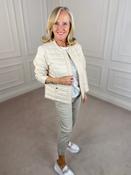 Padded Jacket with Pearl Detail - Vanilla Creme image