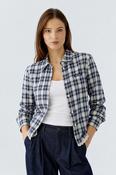 Check Blouse - White and Blue image