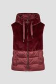 Faux Fur and Padded Gilet - Dark Berry image