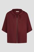 Hooded Short Sleeve Jacket - Dark Berry image