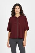 Hooded Short Sleeve Jacket - Dark Berry image