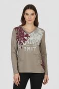V Neck Top - Sand image