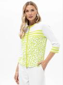 Lime Leopard print Cardigan - Green