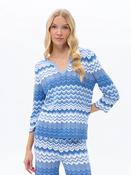Knit with Zigzag Pattern - Blue