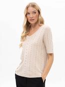 Shirt Sleeve Sweater with Studs - Beige image