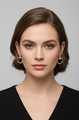 Diamonte Trim Earring - Gold image