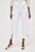 Culotte Jeans With Embellished Front Seam - White image