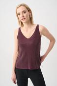 Metallic Knitted Cami with Rhinestones - Elderberry image