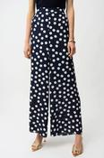 Georgette Dot Print Wide Leg Pants - Midnight Blue and Vanilla image