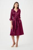 Stretch Taffeta Fit And Flare Dress - Berry Burst image