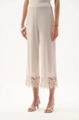 Culotte Pants With Guipure Lace Hem - Moonstone image