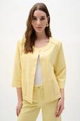 Foiled Scuba Suede Boxy Jacket - Mellow Yellow image