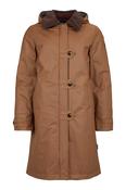 Coat with hood and Collar - Dark Brown image