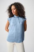Satin Turtleneck Top - Chambray image