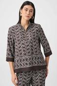Chain Print Boxy Top - Brown and Off White image