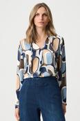Satin Geometric Top - Off-White/Multi image