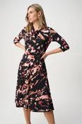 Print Fit and Flare Dress - Black Multi image