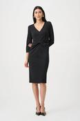 Scuba Crepe Knotted-Waist Dress - Black image