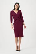 Scuba Crepe Knotted-Waist Dress - Elderberry image