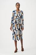 Printed Wrap Dress - Off-White/Multi image