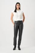 Leatherette Straight Pull-On Pants - Black image