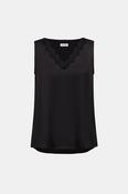 Satin Sleeveless V-Neck Top - Black image