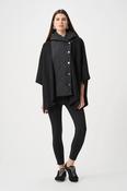 Quilted Poncho Jacket - Black image