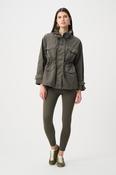 Nylon Mock-Neck Embellished Jacket - Avocado image