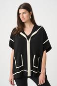 Hooded Boxy Jacket - Black and Birch image