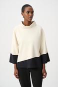 Colour Block Trapeze Top - Birch and Black