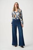 Palazzo High-Rise Pull-On Jeans - Dark Denim Blue image