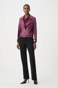 Foiled Faux Suede Fitted Jacket - Elderberry image