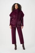 Faux Fur Funnel-Neck Boxy Vest - Elderberry image