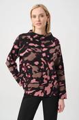 Abstract Jacquard Sweater With Rhinestones - Black Multi image